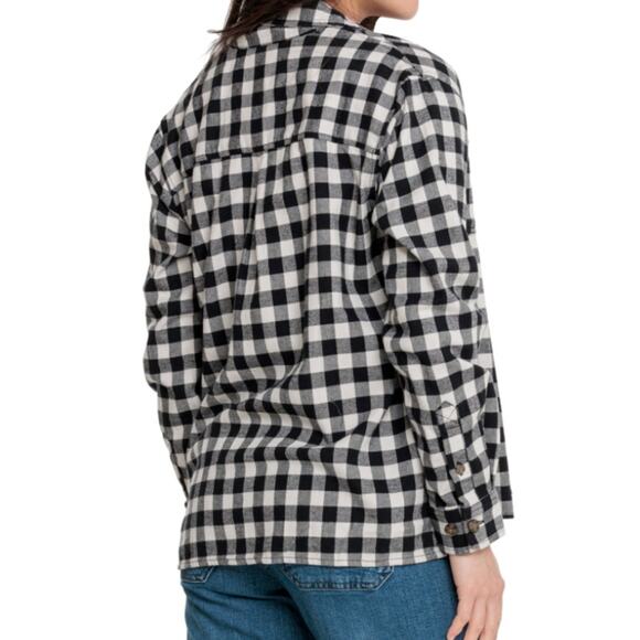 Carhartt Women's Black Long Sleeve Button-Up Rugged Flex Flannel Shirt XL NEW - Picture 2 of 2